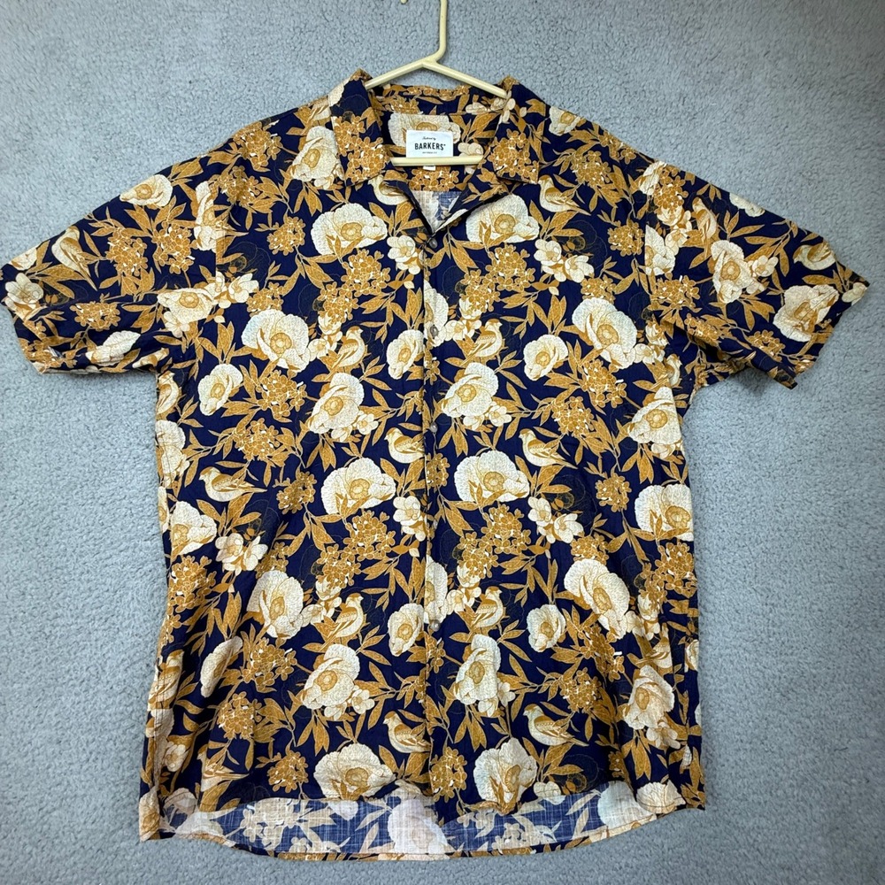Barkers‎ Tailored Fit XXXL Button Up Shirt Floral Print Short Sleeve